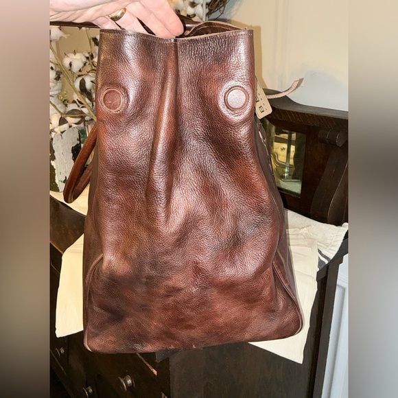 NWT Bed Stu Rebekah Shoulder Travel Weekend Bag XL Tote Teak Dip Dyed MSRP $520 - Picture 8 of 14